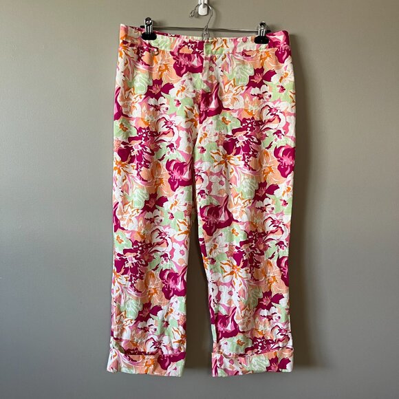 Liz Claiborne studio floral linen capri pants - Picture 8 of 11